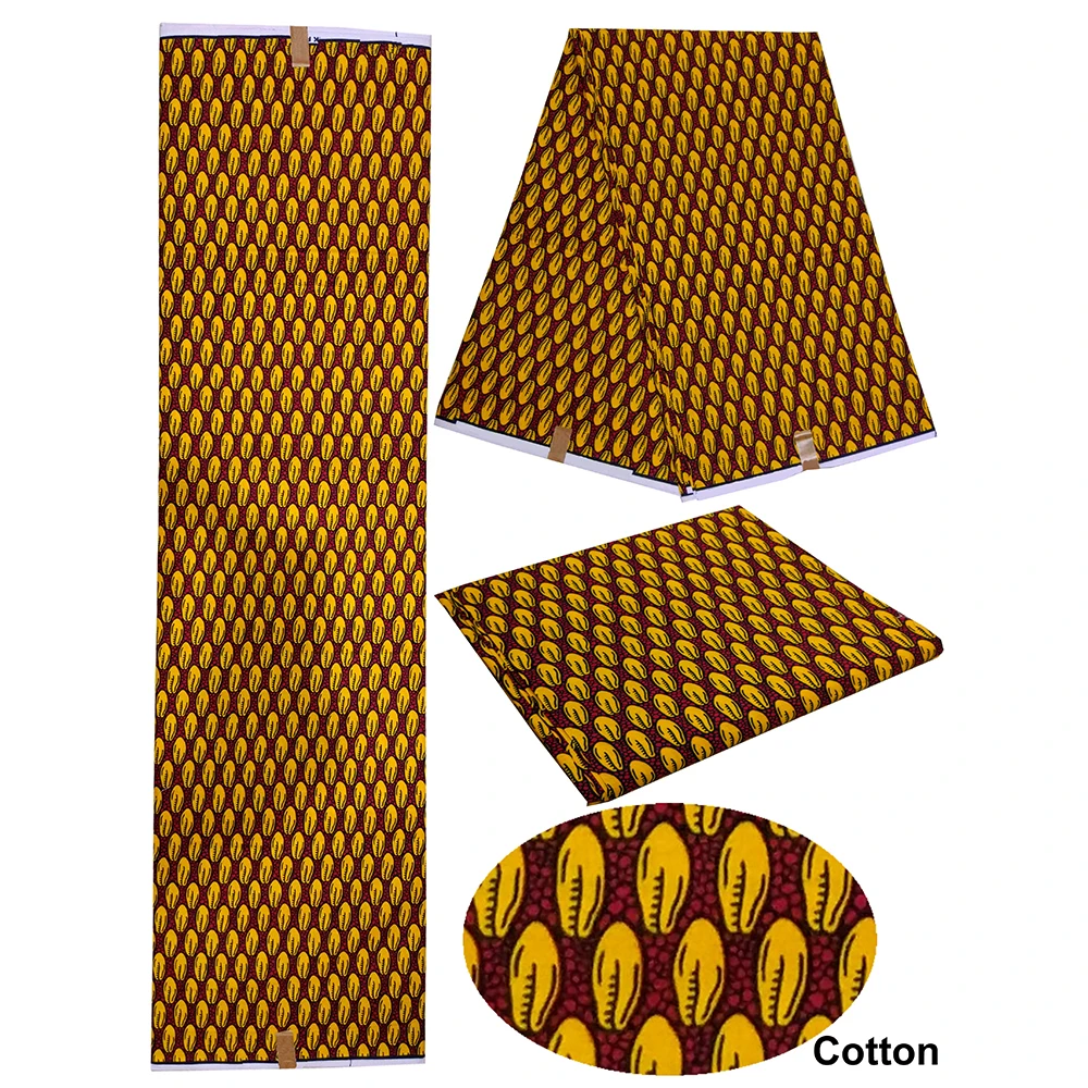 

African Fabric 100% Cotton Ankara Print Wax Fabric Real Wax 6yard