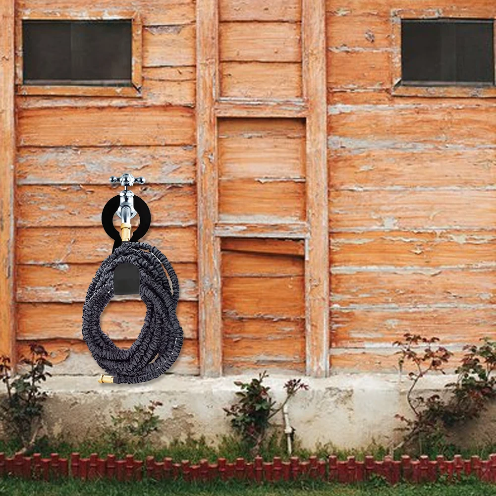 

2PCS Garden Hose Holder Wall Mount Watering Hose Hook Hose Pipe Hanger Holder Storage Bracket Shed Metal Hanger Carrier Black
