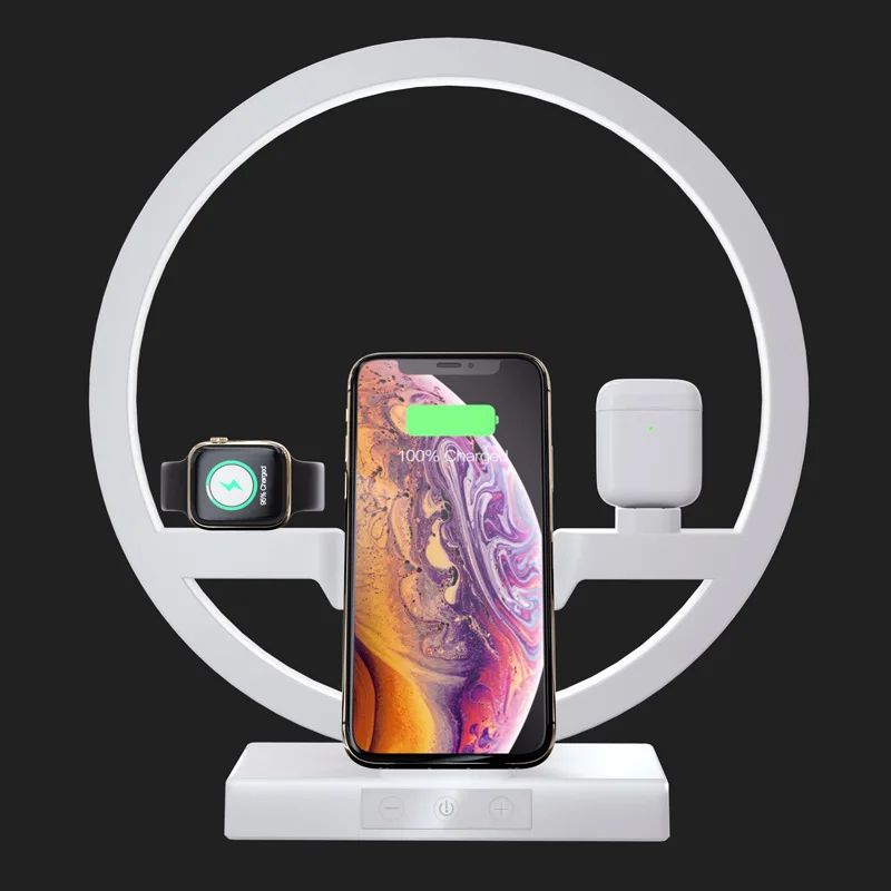 Беспроводная зарядная док станция 3 в 1 для iPhone 11 Pro Max Apple Watch iWatch 2 4 5