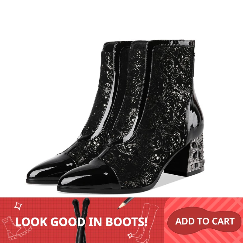 Женские ботильоны из коровьей и овечьей кожи MLJUESE на молнии в римском стиле