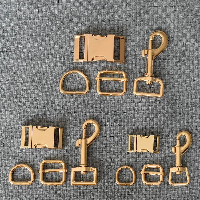 

20 Sets 15mm 20mm 25mm Webbing Metal Buckle Carabiner Lobster Clasp Strap Slider D Ring Snap Hook For Pet Dog Collar Leads Lock