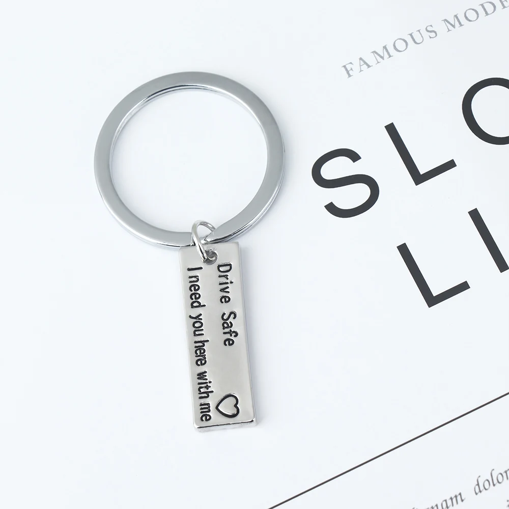 Модный безопасный брелок из нержавеющей стали с лазерной надписью для отца и