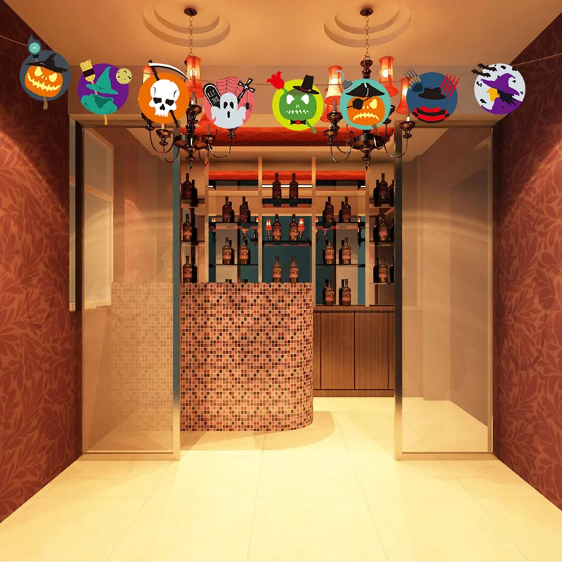 Треугольный тянущийся флаг летучая мышь череп Тыква бумажные тянущиеся