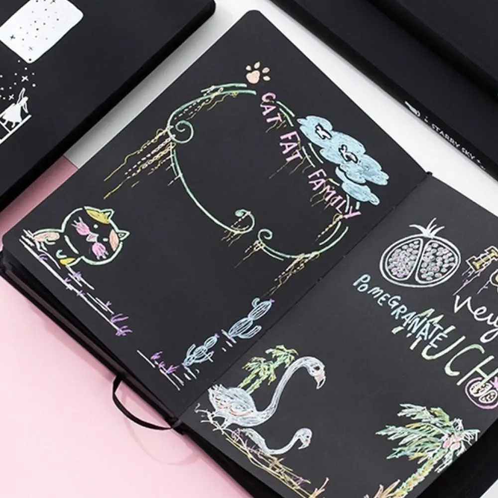 Звездное небо записная книжка с черной бумагой планировщик Альбом Дневник Книга