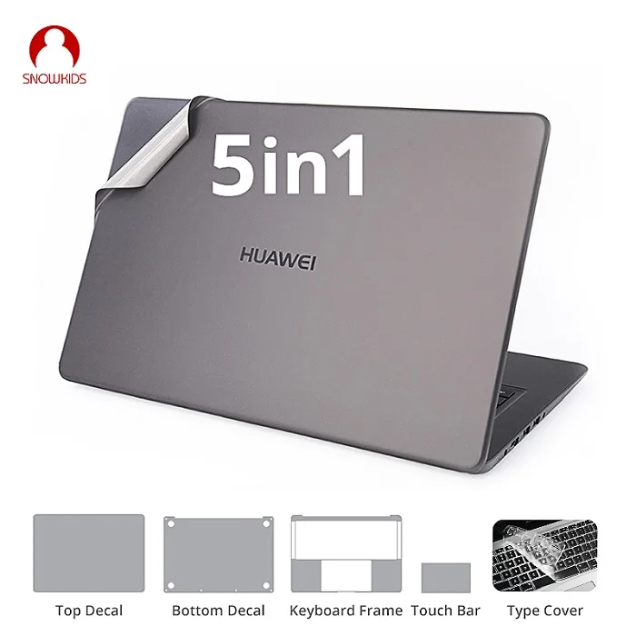 Snowkids наклейка для huawei Matebook D MateBook X MagicBook полностью кожаная виниловая Защитная крышка клавиатуры - Цвет: Grey