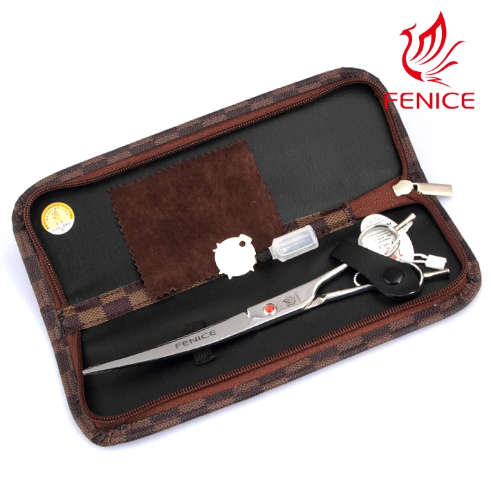 Fenice ножницы из нержавеющей стали 7/7. 5/8 Дюйма Изогнутые ножницы для ухода за собаками ножницы для животных ножницы для стрижки волос ножники tijeras tesoura