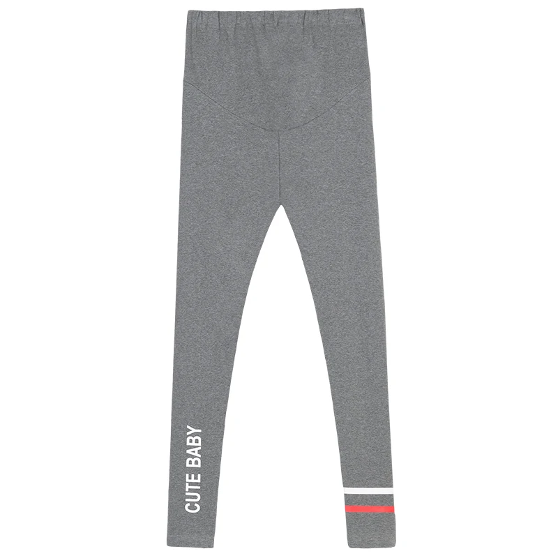 

890# Spring Korean Fashion Chic Ins Cotton Maternity Skinny Legging Adjustable Belly Clothes for Pregnant Women Letter Pregnancy