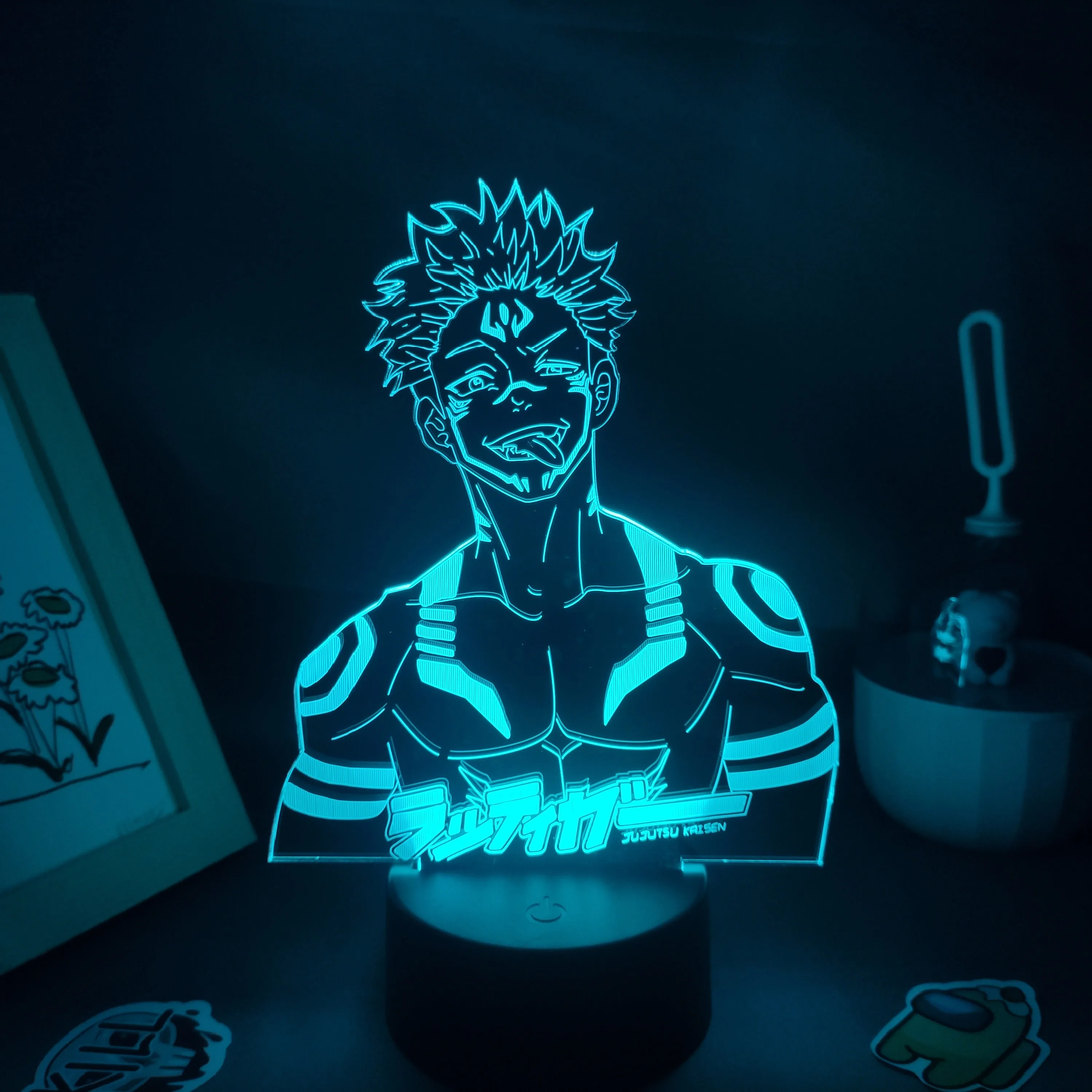 Jujutsu кайсен аниме Рисунок Юдзи Itadori Ryomen Sukuna 3D светодиодный светильник RGB Neon ночные