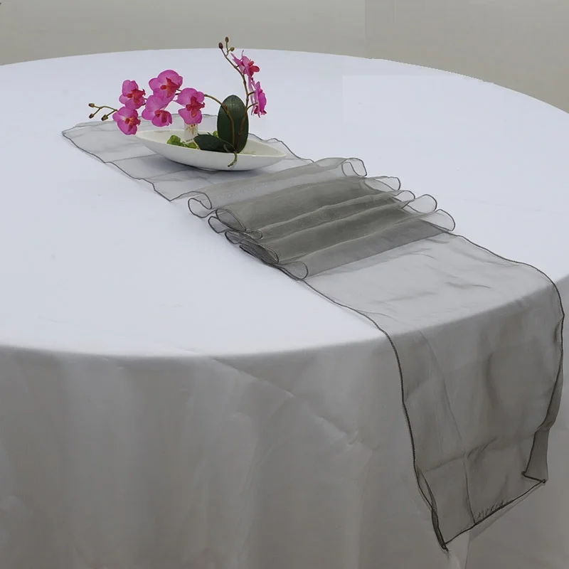 Настольная дорожка из органзы дешевая настольная украшение для свадьбы отеля