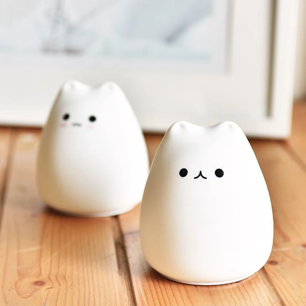 Прикроватная лампа светодиодный ночник с сенсорным датчиком силиконовая в виде