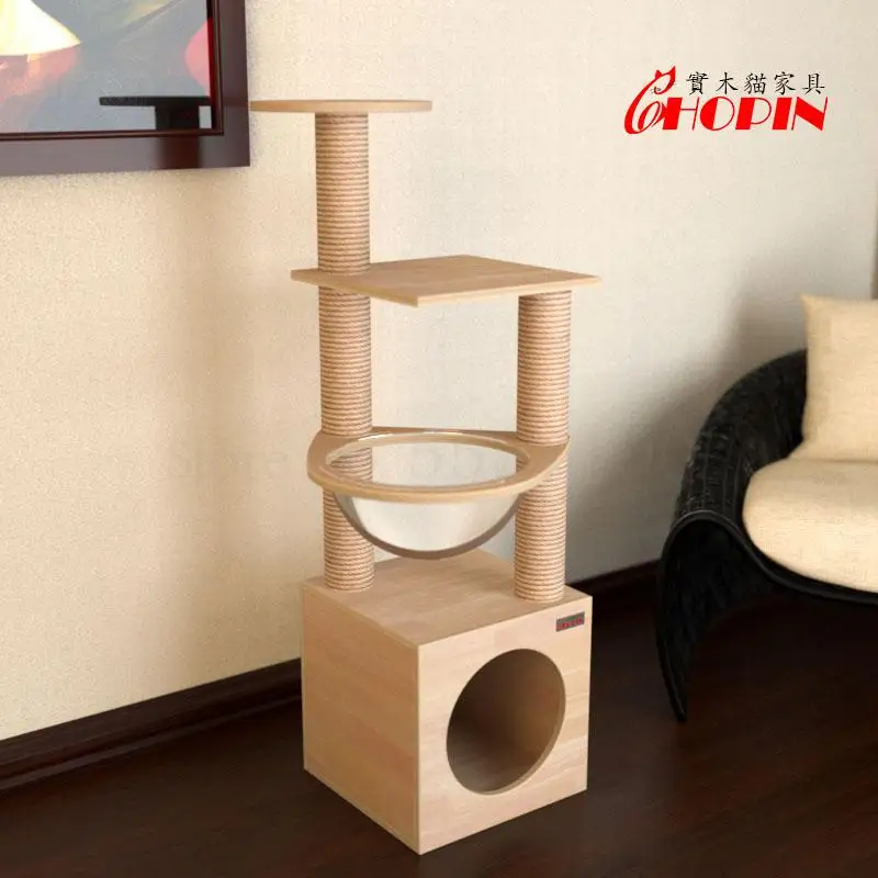 Деревянная рама для кошек мебель прыжков и игрушечное дерево гнездо Когтеточка