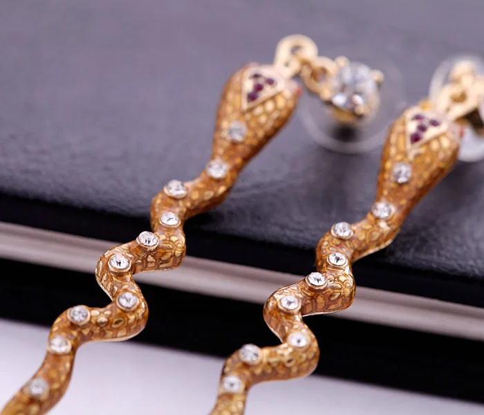 Серьги в виде змеи из витого стекла европейском стиле ювелирные изделия для