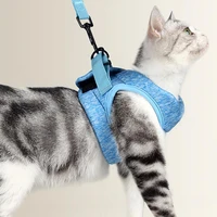 70 dropshippingpure color cat and dog chest strap elastic walking leash pet supplies
