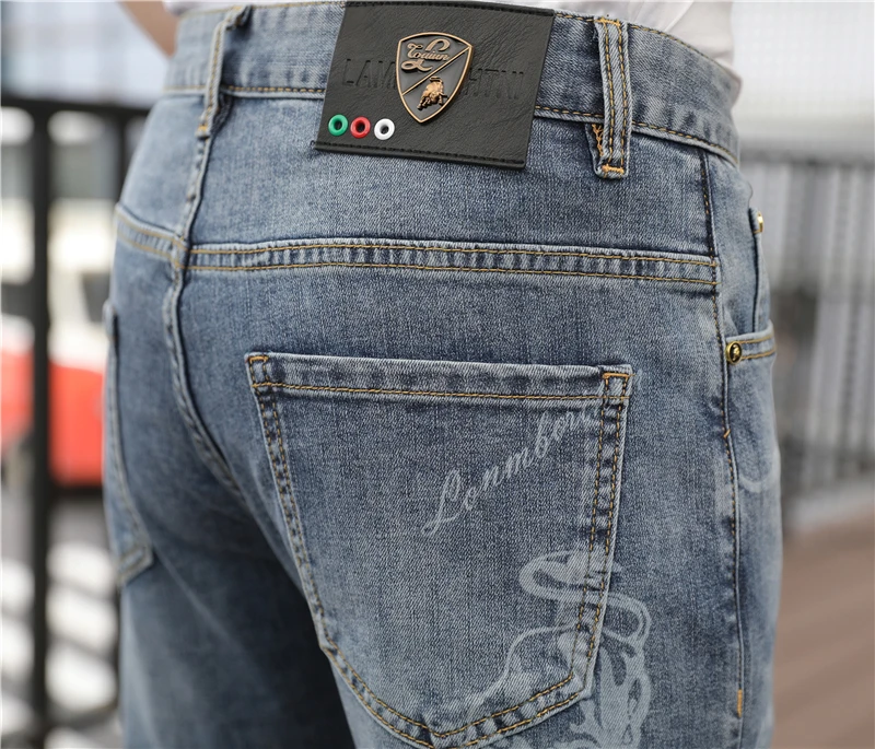 

Fashion brand Daniu dark jeans men's trend personality slim Korean men's versatile casual jeans Leggings fashion