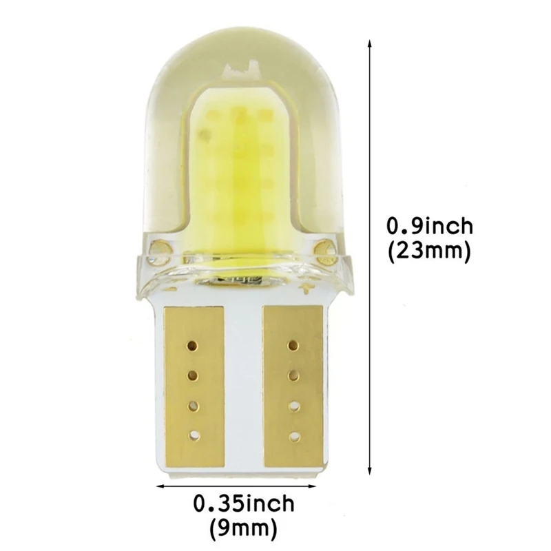 

1pc T10 COB Silicone Width Indicator Bulb 8 SMD LED Car Light Wedge-shaped/Reading/Compartment/Door/Dashboard/License Light