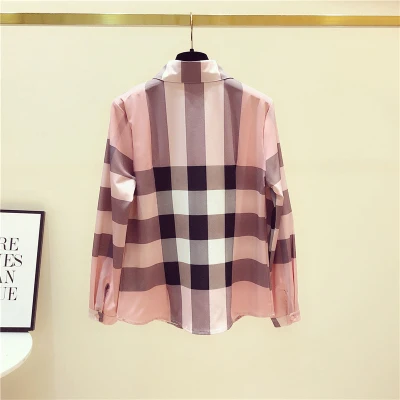 

Houthion Chiffon Polo Shirts Women's Blouses Short Sleeve Top Spring Fashion Casual Retro Tops Blouse Lattice