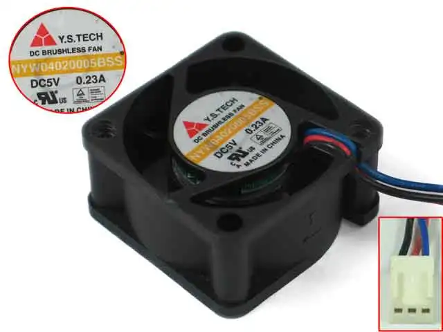 Y.S TECH NYW04020005BSS DC 5V 0.23A 3 жильный 40x40x20 мм Сервер вентилятор охлаждения|square fan|server fandc 5v