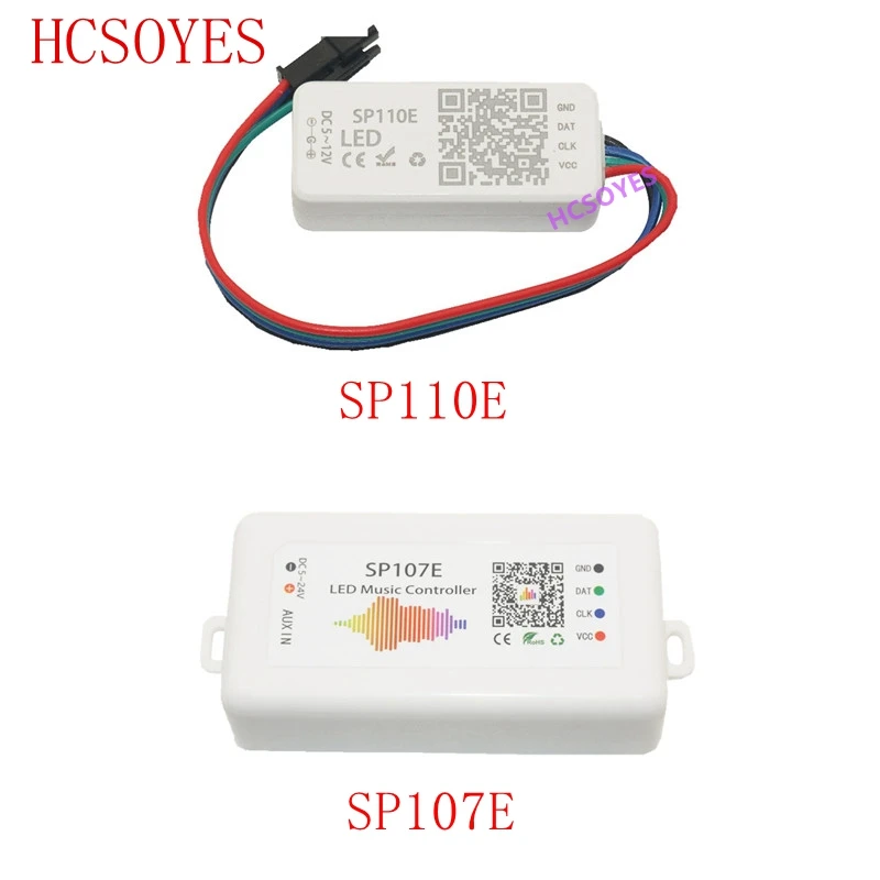 Музыкальный контроллер SP110E SP107E для WS2812B светодиодной ленты Bluetooth SK6812 RGB/RGBW APA102 WS2811