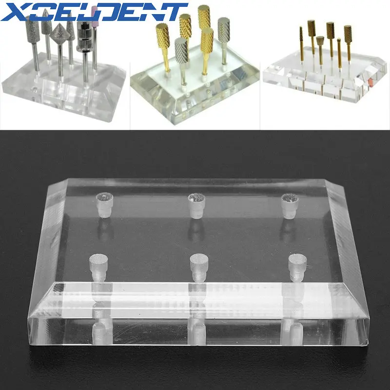 1 предмет 6 отверстия для ногтей Шлифовальная головка Дисплей база фрез