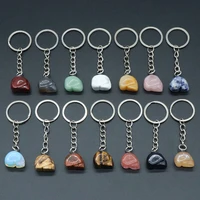 natural stone key chains skull shape natural agates stone pendant keychains for women diy jewelry birthday gift size 15x19mm