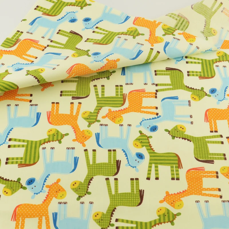 100% хлопковая ткань бежевая саржа прекрасный Ослик дизайн стеганое лоскутное