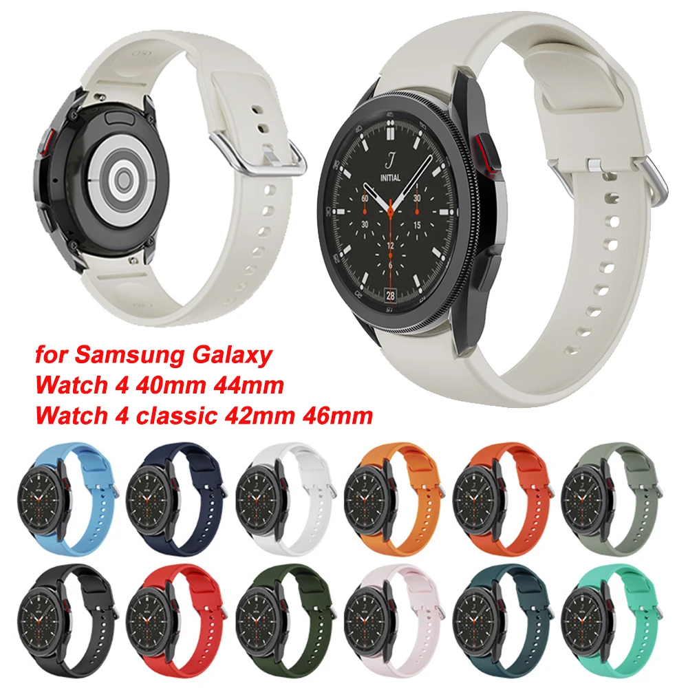 

Ремешок силиконовый для смарт-часов Samsung Galaxy Watch 4 classic, спортивный браслет для Galaxy Watch 4 40 мм 44 мм, 46 мм 42 мм