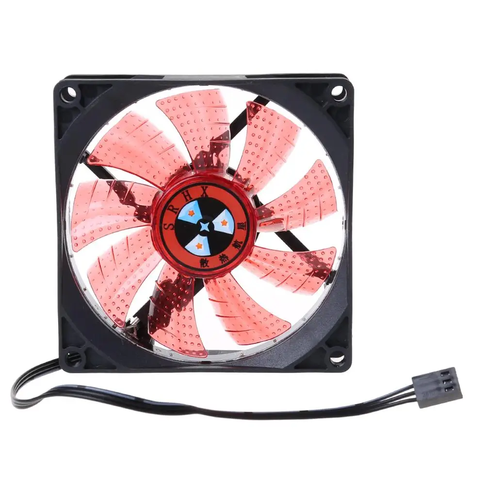 

High Quality 90mm LED Light 3pin PC Desktop Computer Case Cooling Cooler Fan Low Noise 9025