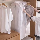 Прозрачный пылезащитный чехол для одежды, объемный белый мешок для хранения одежды и домашних платьев, на молнии