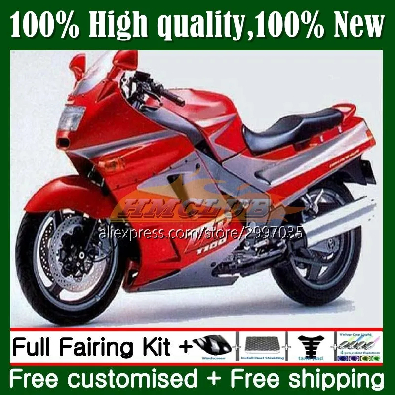 

ZZR1100 For KAWASAKI NINJA ZX 11R ZZR 1100 CC Glossy red ZX11 R 1No.39 ZX11R 93 94 95 96 97 ZX-11R 1998 1999 2000 2001 Fairing