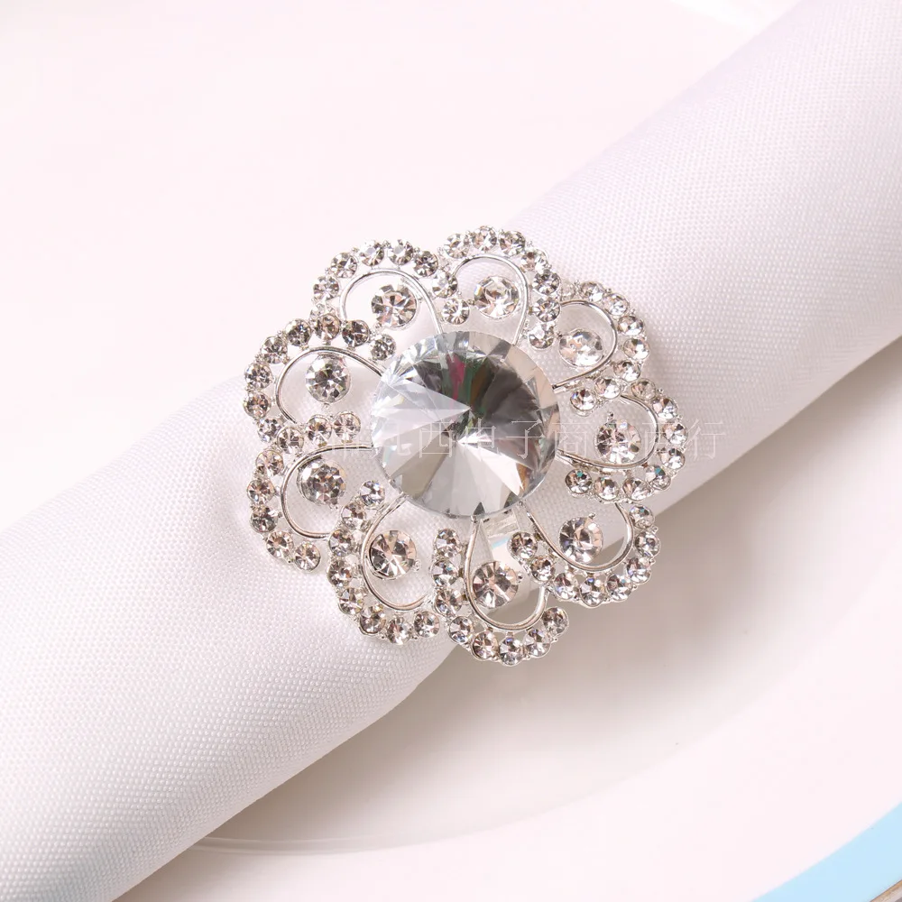 4 шт. кольцо для салфеток с серебряным цветком | Дом и сад