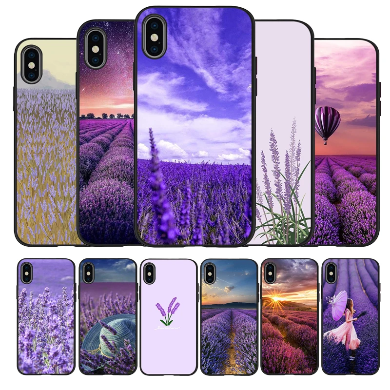 Простой мягкий силиконовый чехол из ТПУ для iPhone 11 Pro Max X XS MAX 5 6 7 8 Plus с фиолетовыми