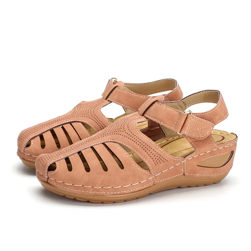 

Woman Summer Vintage Wedge Sandals Buckle Casual Sewing Women Shoes Female Ladies Platform Retro Sandalias Plus Size