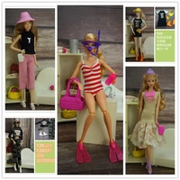 clothes shoes and glasses combinationoutfits set for barbie 16 bjd sd doll clothes accessories dollhouse role play dressing u