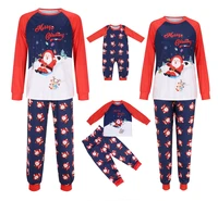 2021 family matching clothing christmas pajamas new cartoon xmas old man letter printing adult kids pajamas baby jumpsuit pajama