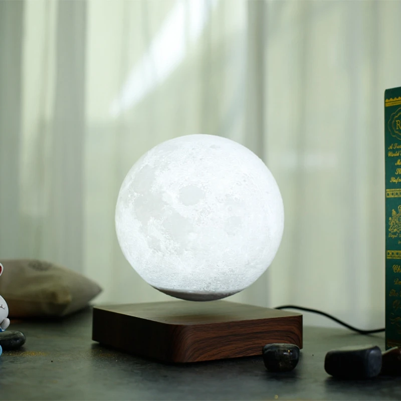 Magnetic Levitation LED Moon Night Light 3D Print Crntic Valentine's Day eative Birthday Gift RomaTouch Switch Home Decor | Лампы и