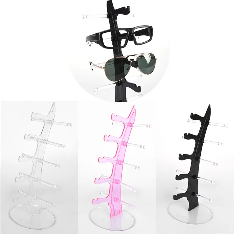 

5 Layer Plastic Frame Display Stands Fashion Sun Glasses Eyeglasses Plastic Eyewear Counter Showing Stand Holder Rack