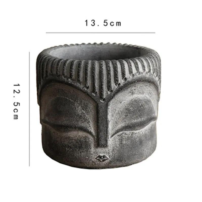 Vaso de Silicone Cabeça de Buda Criativo Redondo Cimento Flor Pote Moldes 3d Bonito Rosto Humano Homem Corpo Concreto Plantador Molde