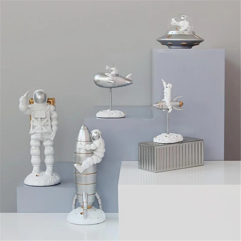 Скульптура скандинавского космонавта для домашнего офиса статуя ракета НЛО