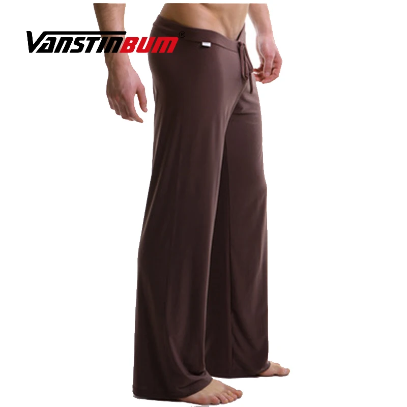 Пикантные мужские ледяные шелковые длинные штаны Повседневная Мужская