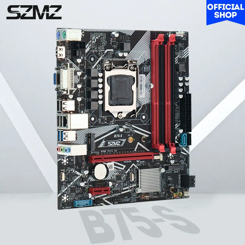 SZMZ B75 игровая материнская плата для ПК с поддержкой Intel Core i5 i7 i9 Xeon E3 V1 V2 LGA1155 CPU 4 * DDR3