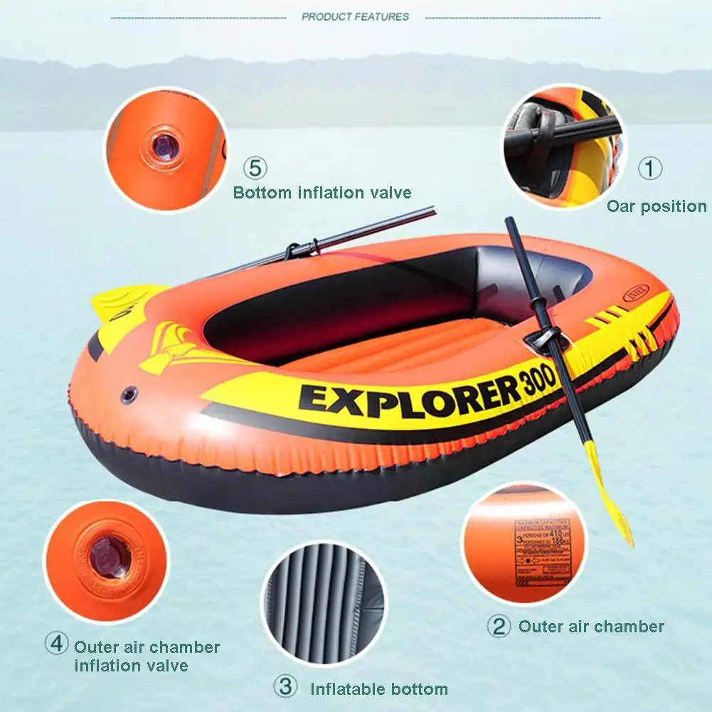 

2 person / 3 person PVC thick inflatable boat inflatable kayak air cushion aluminium paddle pump dinghy Inflatable Fishing Boat