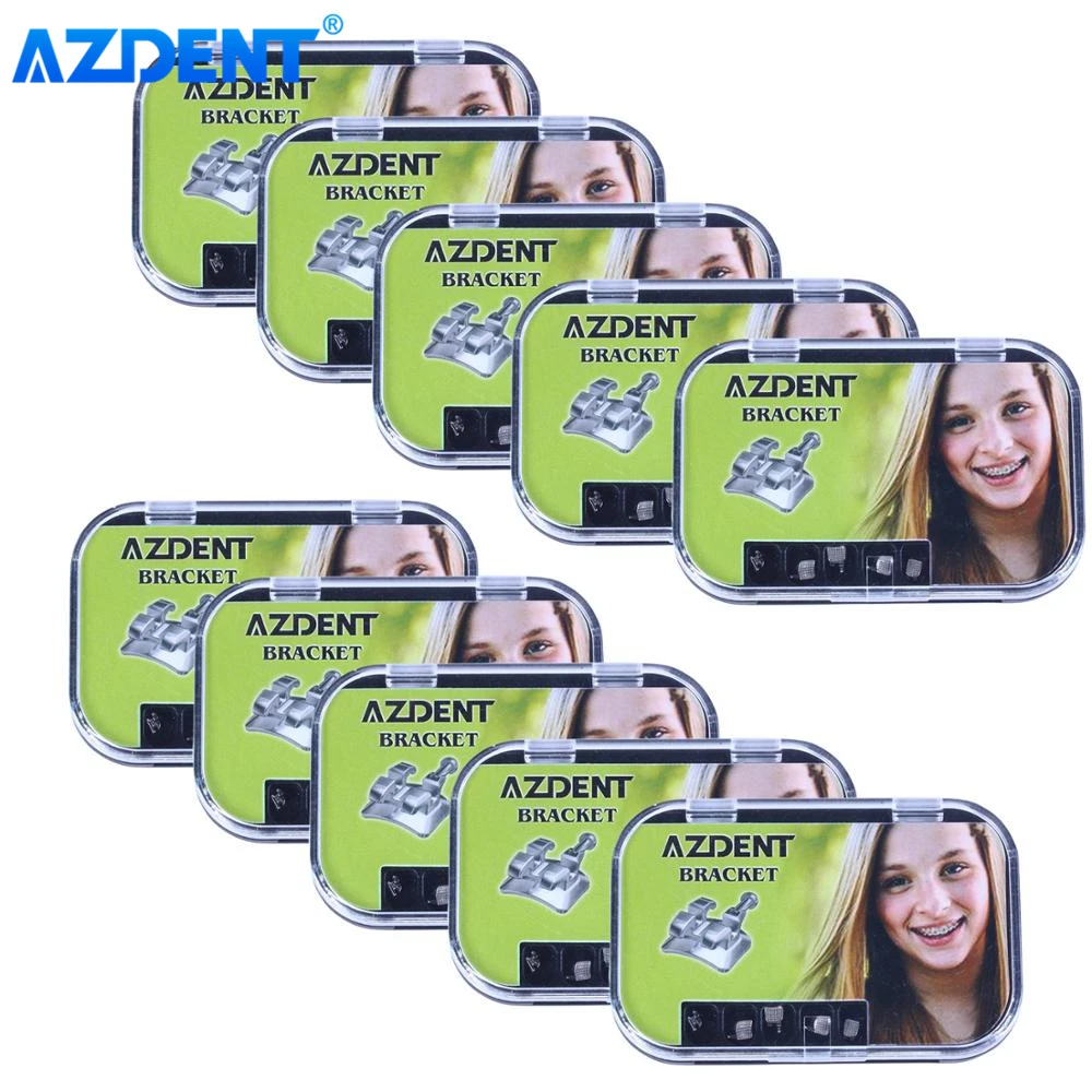 10 упаковок стоматологический кронштейн AZDENT Ортодонтическая скоба металлический