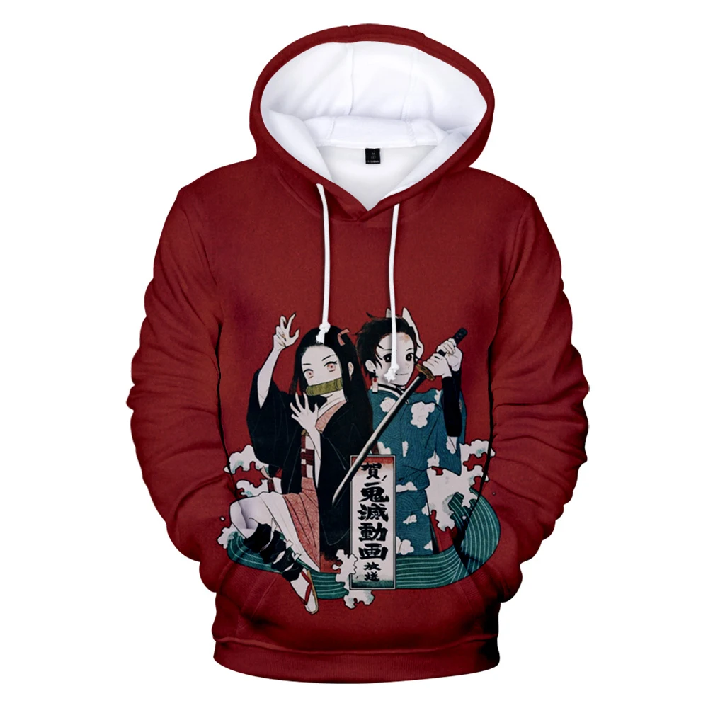 Demon Slayer Anime 3D Hoodies Men Women Casual Harajuku Fashion Print Sweatshirt Autumn Boys Hoodie Clothing | Мужская одежда