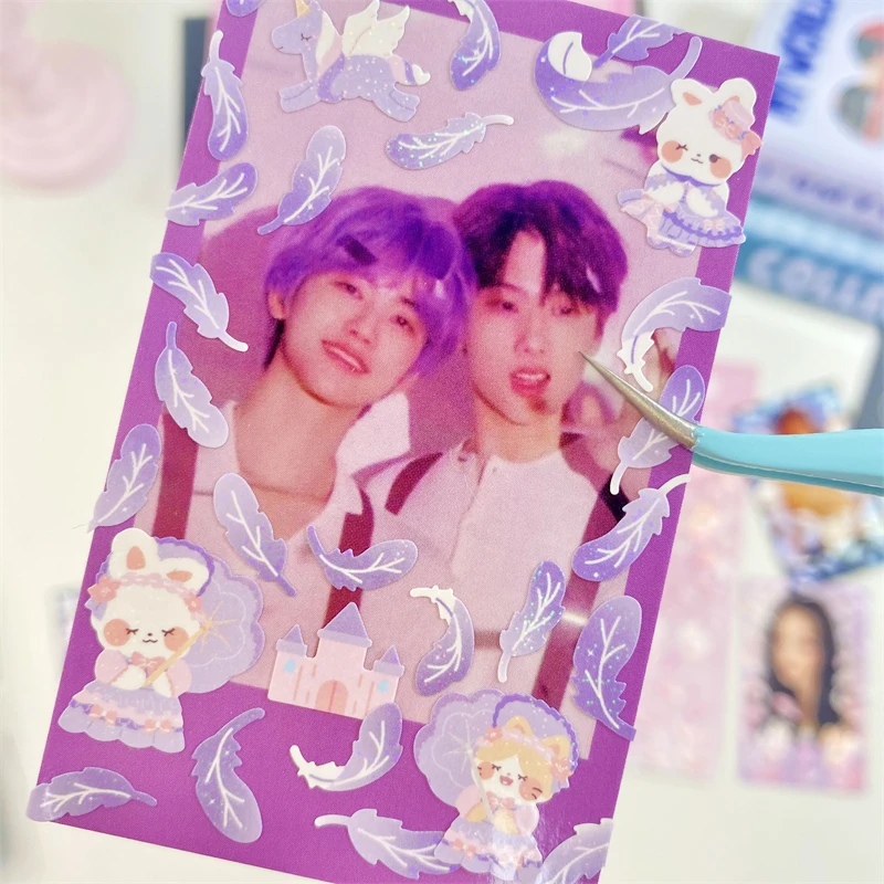 Перо мечты лазер красочный Справочник украшения наклейки милый журнал