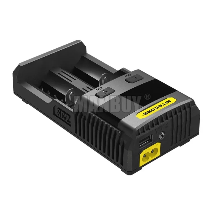 Бенчмарк NITECORE SC2 интеллектуальная зарядка 3A Быстрая зарядка превосходное зарядное устройство с 5А общим выходом+ 18650*2 батареи