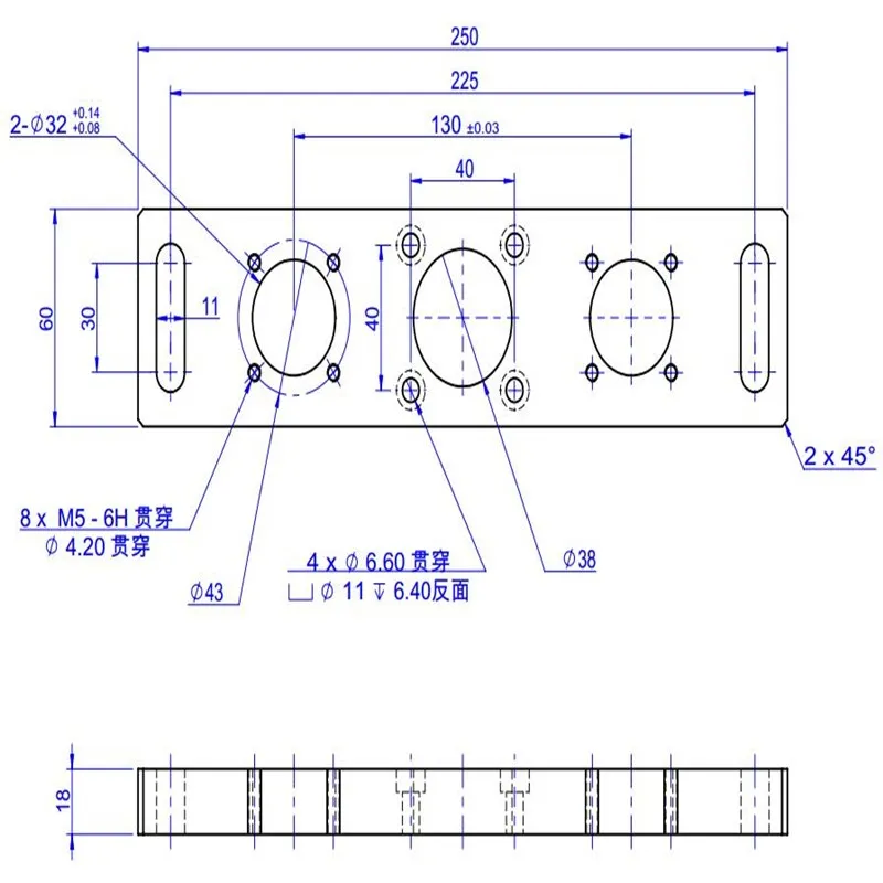 

Детали для монтажа воздушного цилиндра, сталь 45 для маски