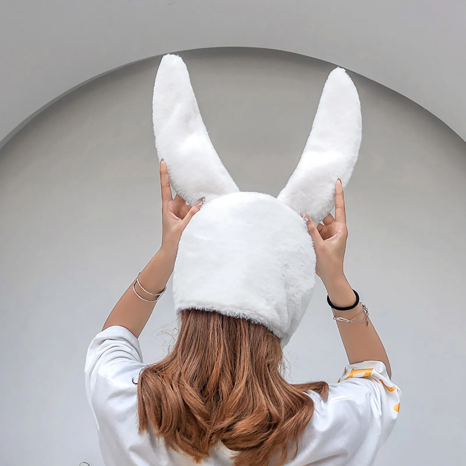 

Cute Girls Hat Plush Rabbit Bunny Ears Hat Earflap Cap Head Warmer Supplies Hat With Earflaps Bunny Hat Headgear Hats#fs