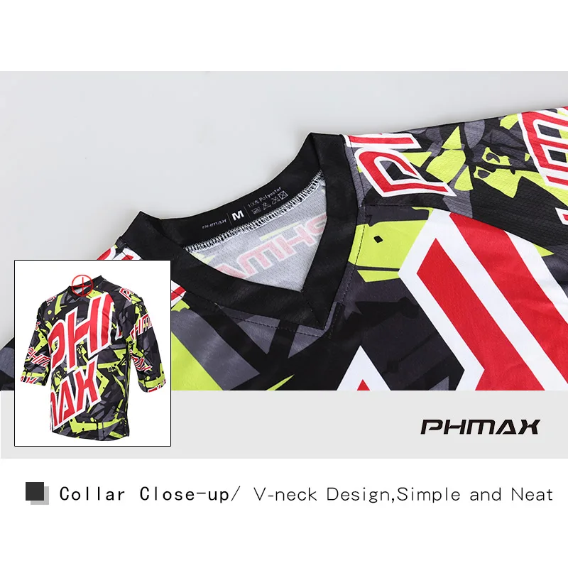 PHMAX велосипедная одежда спортивные майки дышащая быстросохнущая рубашка DH