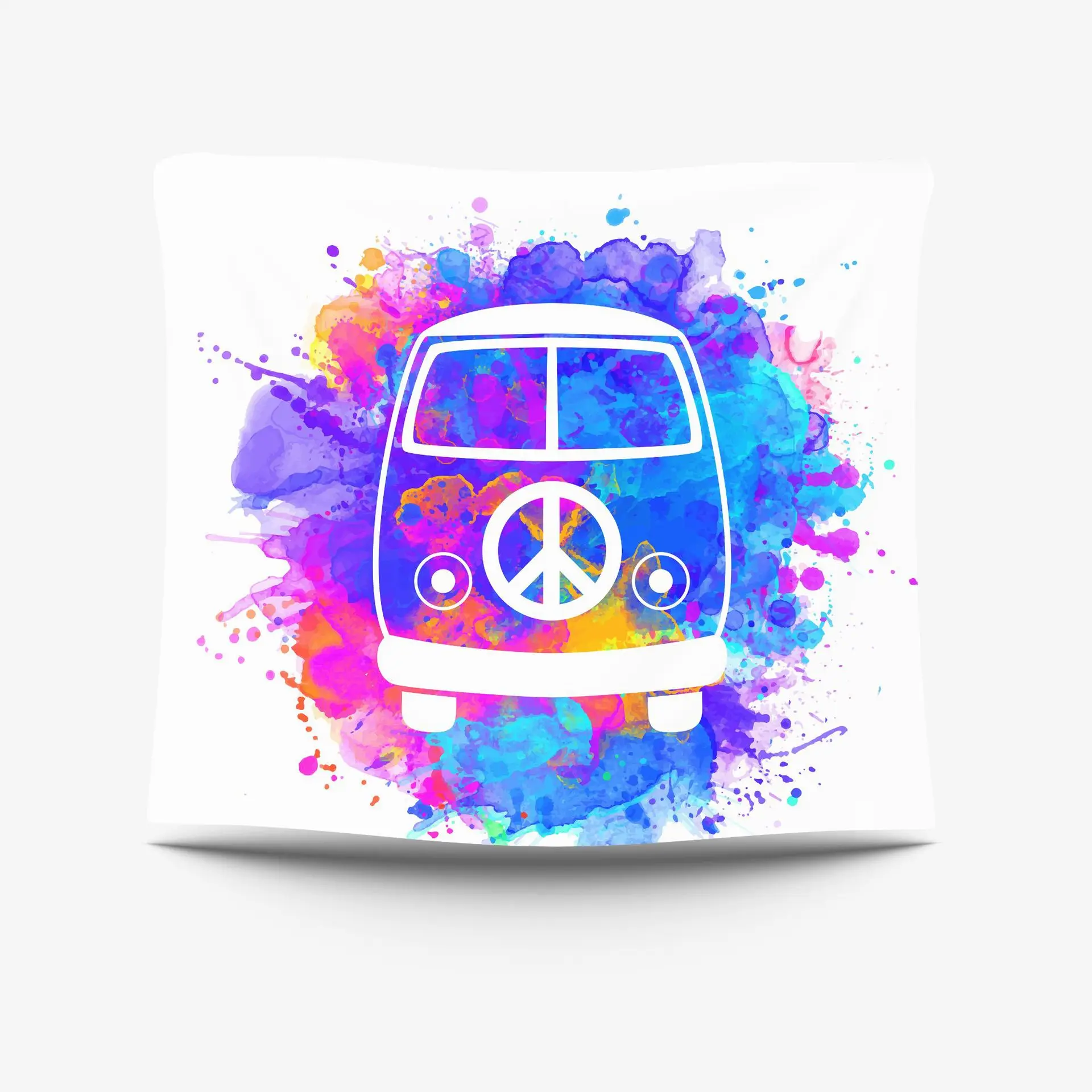 Автомобиль мира хиппи стиль повесить ткань напечатанный домашний гобелен