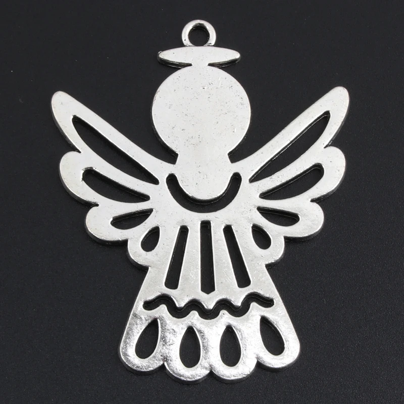 

4pcs Silver Color 57.5x47mm Large Love Angel Charms Cupid Pendant Friendship Gift For DIY Handmade Jewelry Making Accessorie